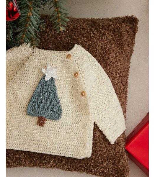 Haakpatroon Babytrui Aubin met kerstboom