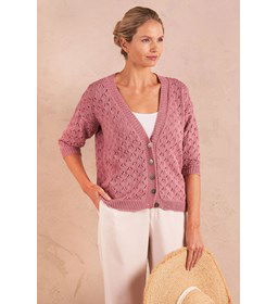 Vest in kantpatroon gemaakt van DMC Natura Cotton