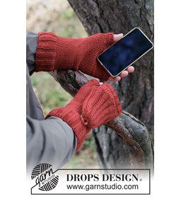 herenwanten met handige flip-top gemaakt van Drops Merino extra fine