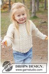 Breipatroon alpaca kindertrui met kabels en raglan van andere kant