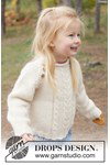 Breipatroon alpaca kindertrui met kabels en raglan van andere kant