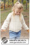 Breipatroon alpaca kindertrui met kabels en raglan van andere kant