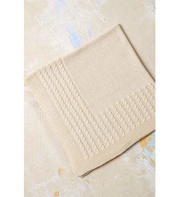 Vierkante babydeken  gemaakt van Lang Yarns Baby Cotton Naturally Colored