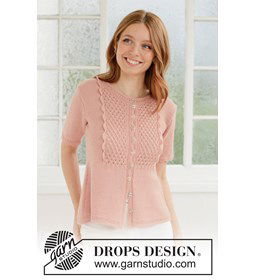 vest met kantpatroon en a-lijn gemaakt van DROPS Flora