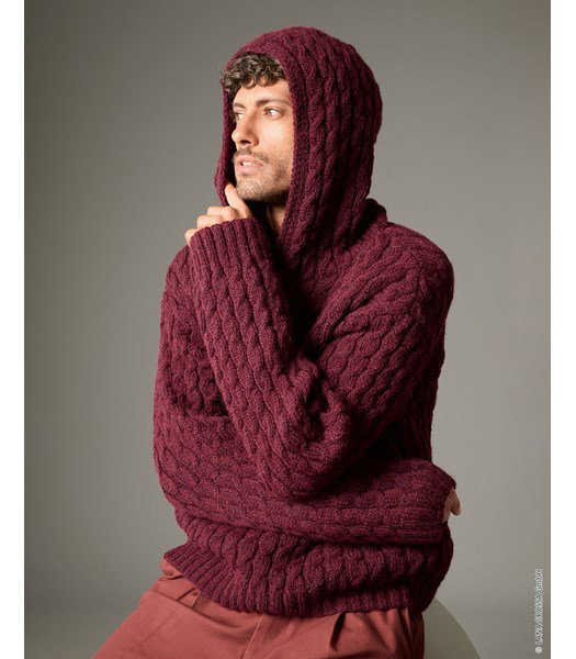 Breipatroon herentrui met hoodie