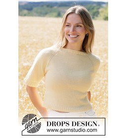 trui met korte raglanmouwen gemaakt van DROPS Flora