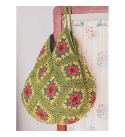 Tas met granny squares gemaakt van Scheepjes Catona 25 en 10 gram