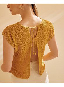 Topje met striksluiting in het achterpand