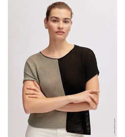 Dames t-shirt met kleurvakken gemaakt van Lana Grossa Capri