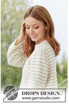 Breipatroon Caramel Stripes Sweater gestreepte damestrui van zachte merinowol van andere kant