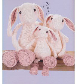 Konijnengezin Ally gemaakt van Scheepjes Stone Washed