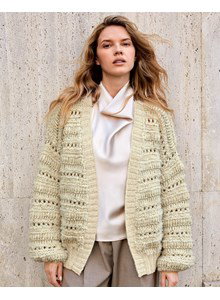 damesvest met structuurstrepen