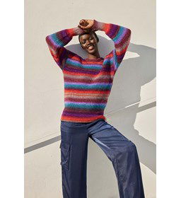 Vrolijke damestrui in warme kleuren. gemaakt van Breinaalden