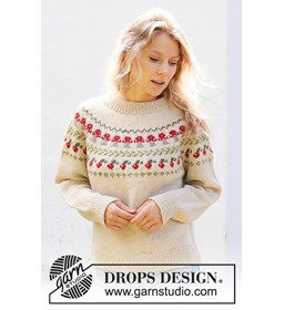 Damestrui met gekleurd herfstpatroon gemaakt van Drops Karisma