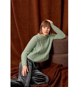 Damestrui met ribbel- en kabelpatroon