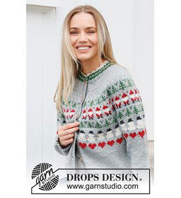 Damesvest met kerstpatroon gemaakt van Drops Karisma