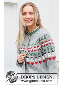 Damesvest met kerstpatroon