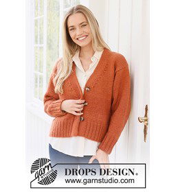 Damesvest met V-hals gemaakt van Drops Karisma