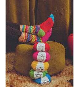 Sokken gemaakt van Lang Yarns Alpaca Soxx 4-ply