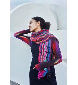 Lange smalle sjaal met franjes