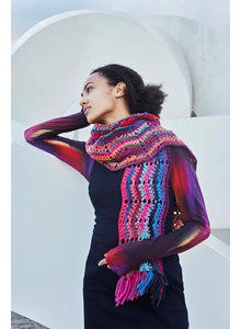 Lange smalle sjaal met franjes