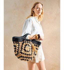 tweekleurige tas Ninoe gemaakt van Naaiartikelen