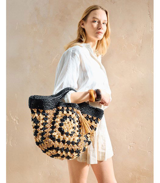 Haakpatroon tweekleurige tas Ninoe