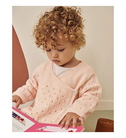 Wikkeltruitje in ajourpatroon gemaakt van Phildar Phil merinos 3,5