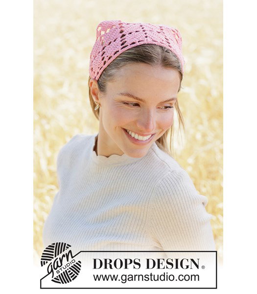 Haakpatroon Gehaakte bandana met kantpatroon in katoen