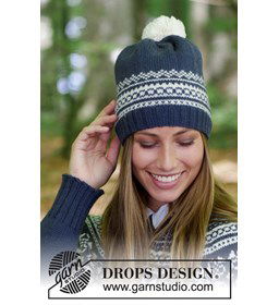 Muts met pompon gemaakt van Drops Lima