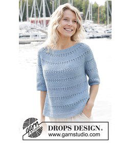 Blauwe Betovering Trui gemaakt van Drops Belle