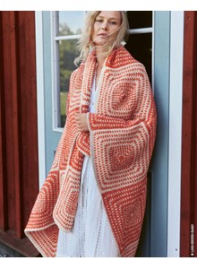 Breipatroon tweekleurig geblokte deken gemaakt van Lana Grossa Natural Alpaca Pelo