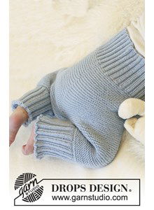 Gebreide broek in ribbelst.