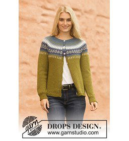 Dames vest gemaakt van Drops Alpaca