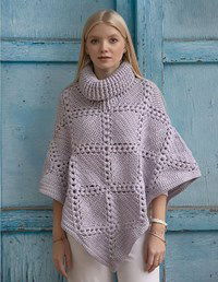 haakpatroon roll-neck-poncho