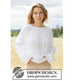 top down trui met raglan en golfpatroon gemaakt van Handwerk accesoires