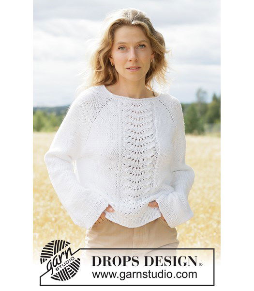 Breipatroon top down trui met raglan en golfpatroon