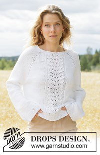 top down trui met raglan en golfpatroon