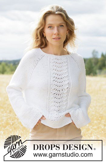 top down trui met raglan en golfpatroon