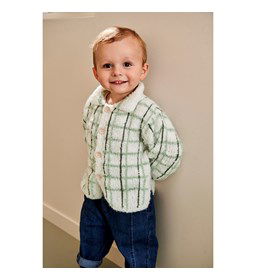 Jongensjas in blokpatroon gemaakt van knopen