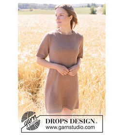 naadloze zomerjurk van katoen en linnen gemaakt van Rondbreinaald nr 3 - 3,25