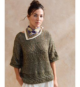 Damestrui met driekwart mouwen gemaakt van Handwerk accesoires