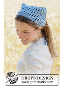 Luchtige gehaakte bandana van katoen en linnen