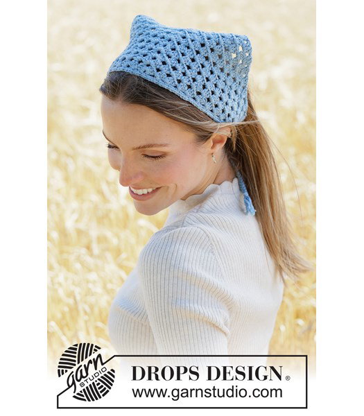 Haakpatroon Luchtige gehaakte bandana van katoen en linnen