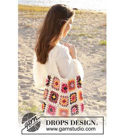 Schoudertas met Granny squares gemaakt van Drops Safran