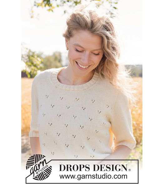 Breipatroon top down zomertop met kantpatroon