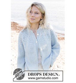 Damestrui met ronde in kantpatroon gebreide pas gemaakt van Drops Air