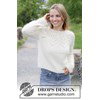 damestrui White Lotus Sweater met kantpatroon gemaakt van Drops Nord