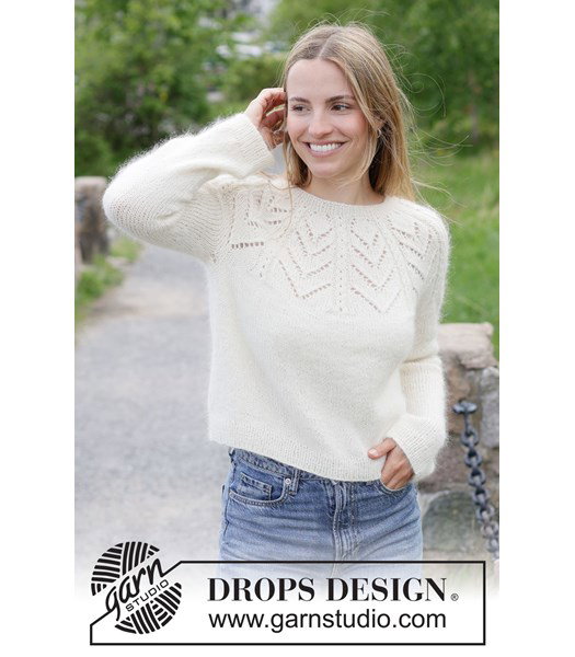 Breipatroon damestrui White Lotus Sweater met kantpatroon