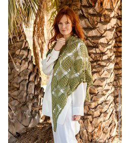 Driehoekige schouderdoek gemaakt van Lana Grossa Linarte